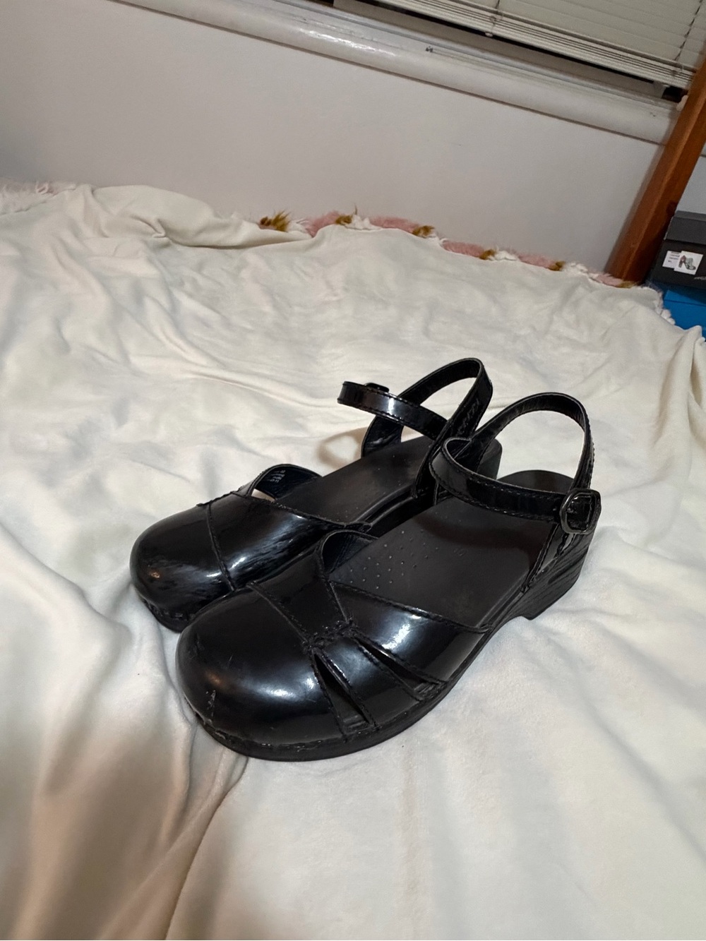 Dansko Black Patent Buckle Mary Jane Sandals with Strap Women’s 40/10